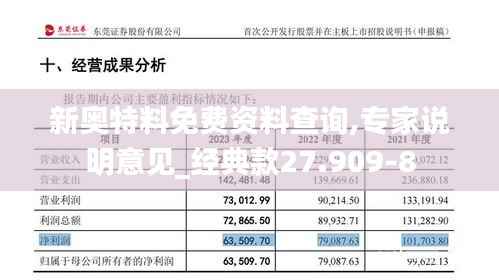 新奥特料免费资料查询,专家说明意见_经典款27.909-8