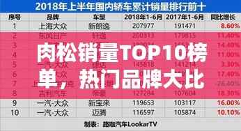 肉松销量TOP10榜单,热门品牌大比拼!