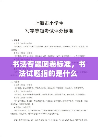 书法专题阅卷标准,书法试题指的是什么