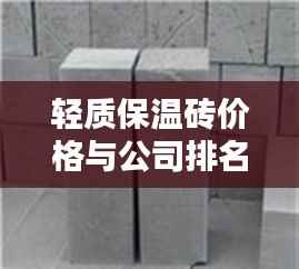 轻质保温砖价格与公司排名深度解析