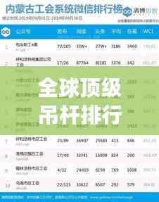 全球顶级吊杆排行榜揭晓,震撼榜单,不容错过!